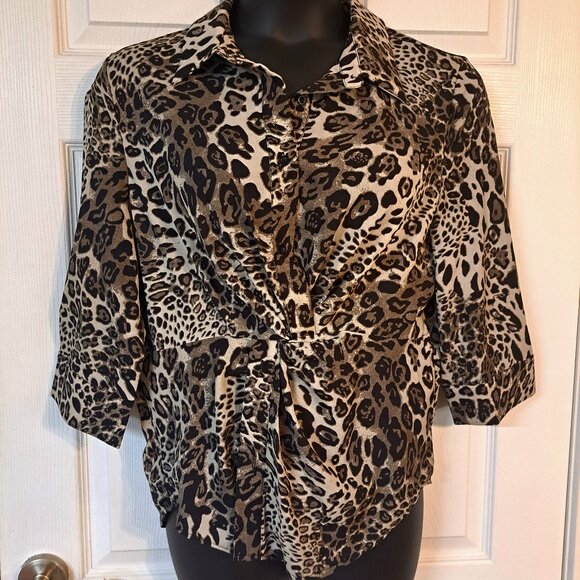L.N.V. Cheetah Print Blouse - Picture 1 of 7